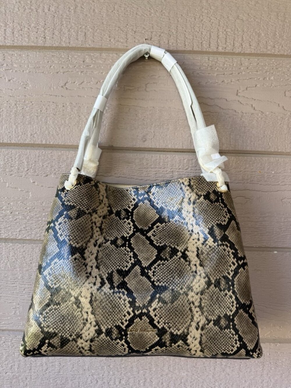 Michael Kors Christina Large Triple Gusset Shoulder Tote Snake Print NWT - Picture 2 of 10